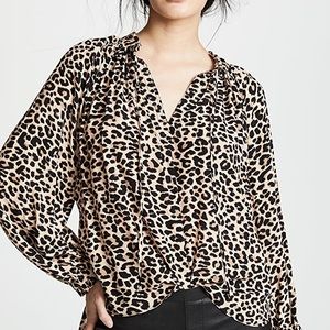 Zadig & Voltaire Leopard Print Blouse - Black and Tan